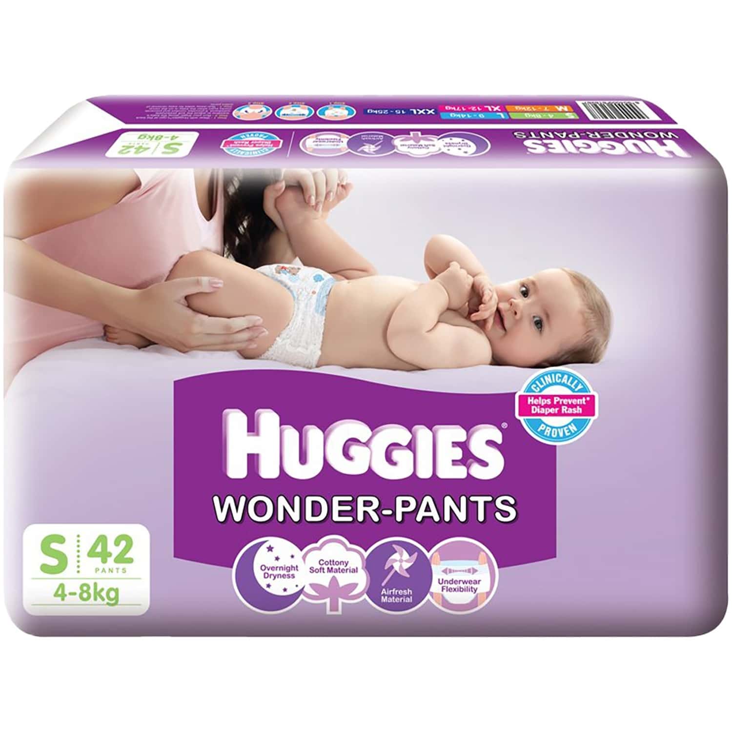 Huggies Complete Comfort Wonder Pants, Extra Small (XS),48 Count, Upto 5 kg  Size Baby Diaper Pants, Combo Pack of 2, 24 count Per Pack, (48 count) with  5 in 1 Comfort - OnMartIndia