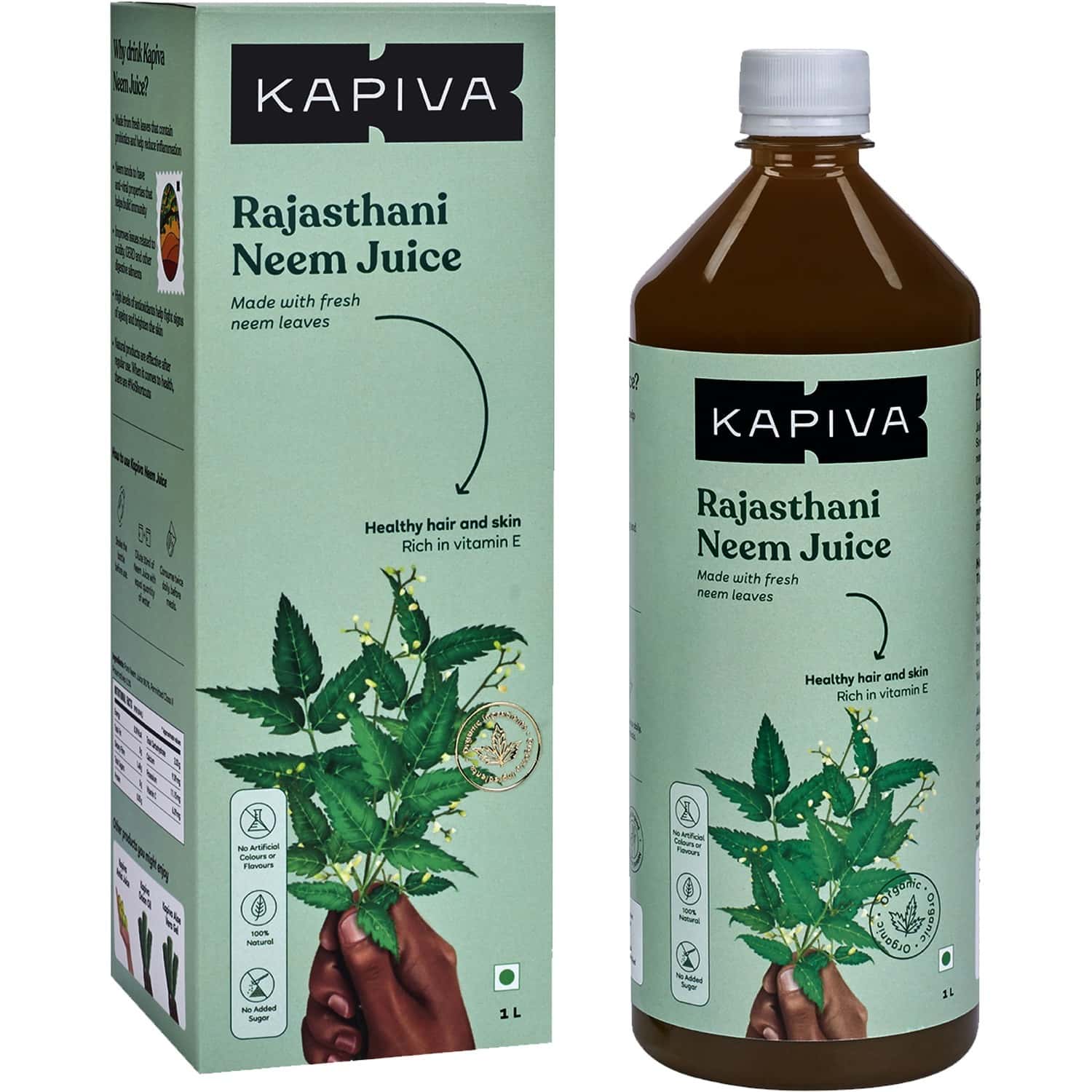 Kapiva Rajasthani Neem Juice 1l| Natural Juice Made From Fresh Neem Leaves  | Healthy Hair & Skin - Medanand