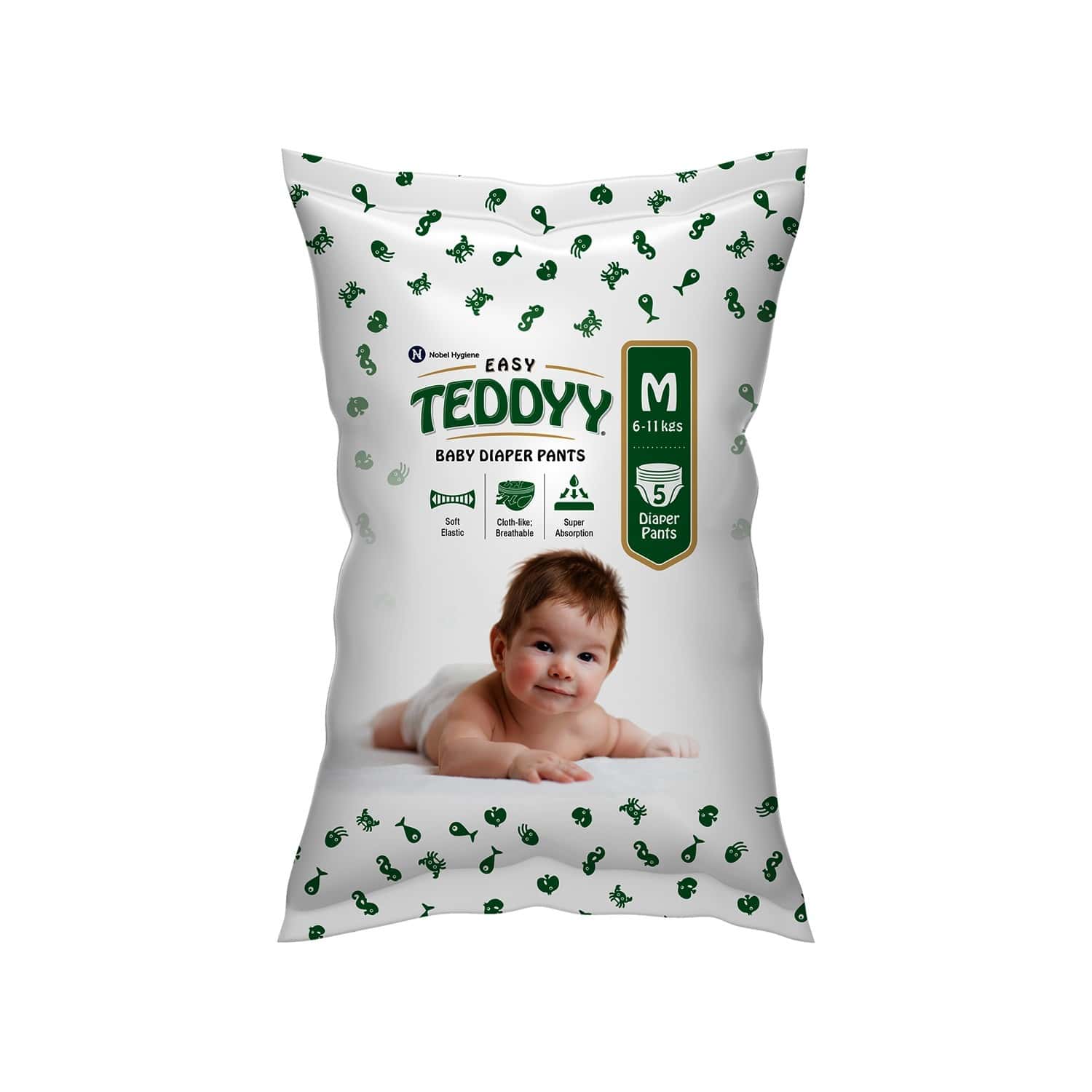 Nobel Hygiene Teddyy Baby Premium Pant Style Diapers - S - Buy 136 Nobel  Hygiene Teddyy Cotton Pant Diapers | Flipkart.com