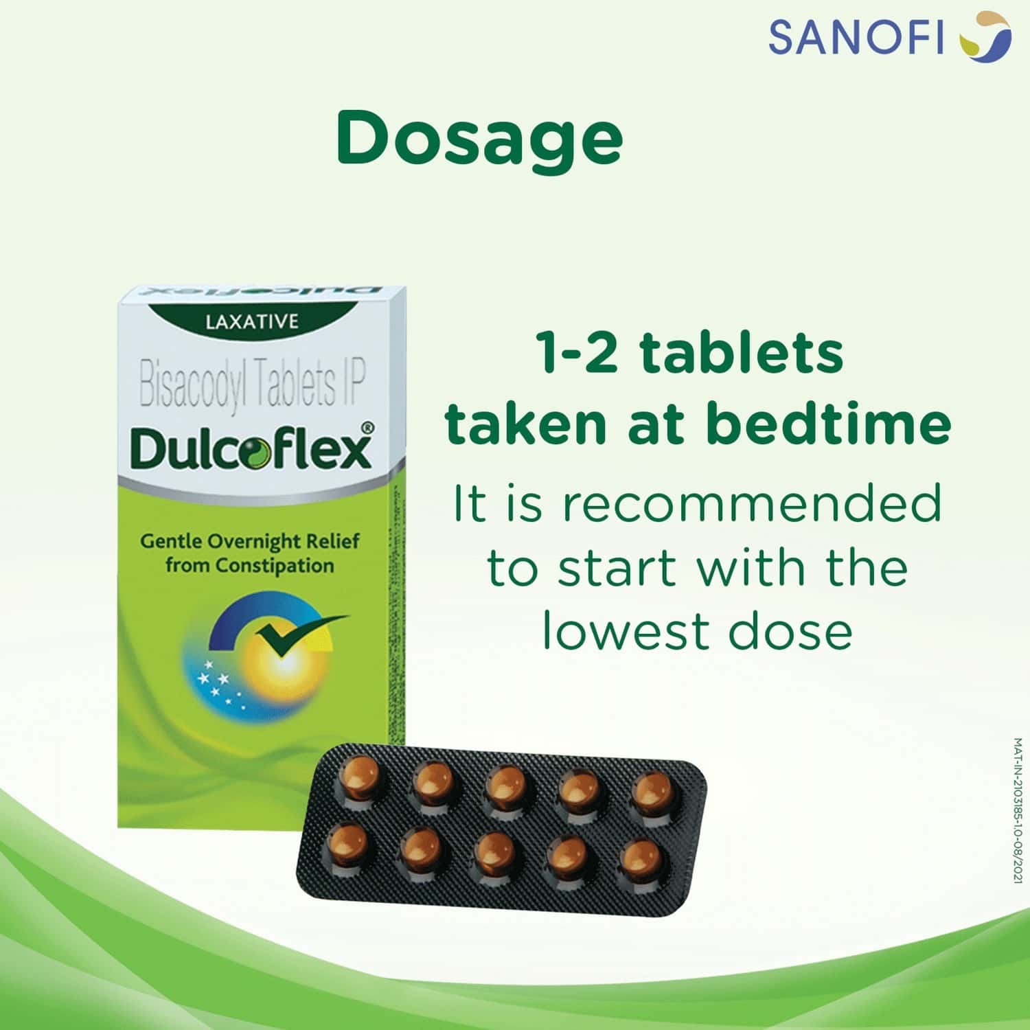 Dulcoflex 5mg Tablet, Constipation Laxative, Bowel Movement Regulator, 1  Strip-10 Tablet - Medanand