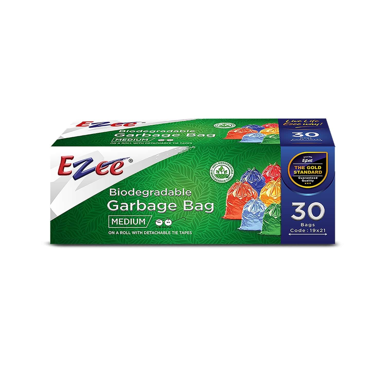 Ezee Garbage Bags/Dustbin Bags/Trash Bags - Medium - 19x21 inches 