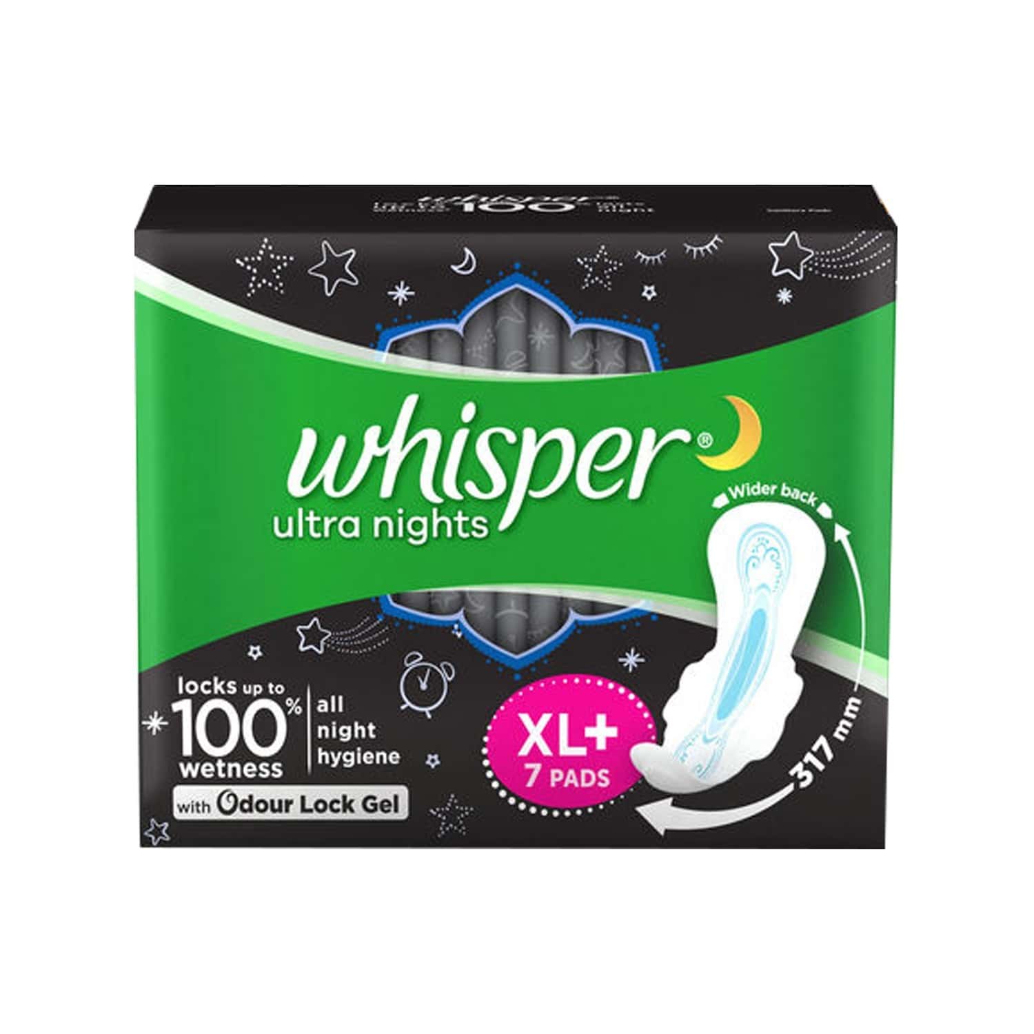 Whisper Ultra Overnight Size Xl Plus Sanitary Pads Packet Of 7 - Medanand